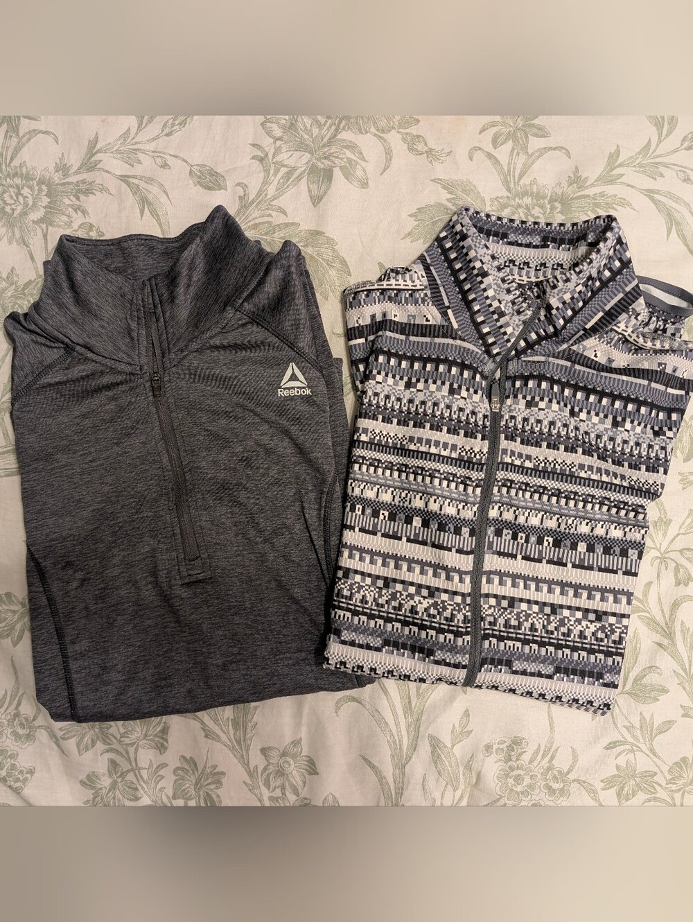 Women's Nike Pro Black And Grey Half Zip & Reebok Gray Quarter Zip Pullovers